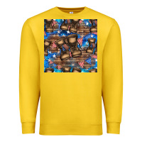 Lemon 4th of juky veteran boots seamless pattern Premium Sweatshirt - HRA Design Shop
