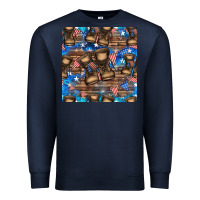 Navy 4th of juky veteran boots seamless pattern Premium Sweatshirt - HRA Design Shop