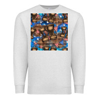 Oatmeal Heather 4th of juky veteran boots seamless pattern Premium Sweatshirt - HRA Design Shop