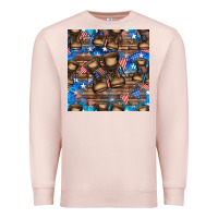 Pale Pink 4th of juky veteran boots seamless pattern Premium Sweatshirt - HRA Design Shop