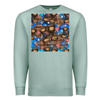 Seafoam 4th of juky veteran boots seamless pattern Premium Sweatshirt - HRA Design Shop