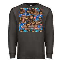 Smoke 4th of juky veteran boots seamless pattern Premium Sweatshirt - HRA Design Shop