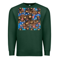 Sports Green 4th of juky veteran boots seamless pattern Premium Sweatshirt - HRA Design Shop
