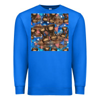 True Royal 4th of juky veteran boots seamless pattern Premium Sweatshirt - HRA Design Shop