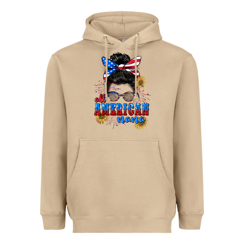 All American Nana 4th Of July Heavyweight Hoodie by CowGirlArtShop | Teevron
