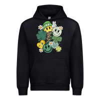 Black st patricks day green smile Urban Hoodie - MaliasSmallBusiness