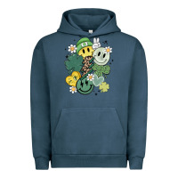 Pigment Midnight Navy st patricks day green smile Urban Hoodie - MaliasSmallBusiness