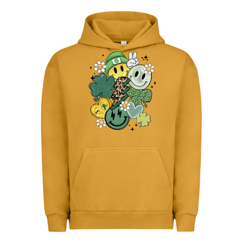 St Patricks Day Green Smile Urban Hoodie by MaliasSmallBusiness | Teevron