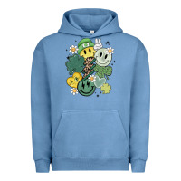 Pigment Pebble Blue st patricks day green smile Urban Hoodie - MaliasSmallBusiness