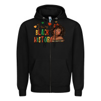 Black i am black history afro girl Zipper Hoodie - texasbilliewilder