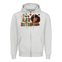 Dove Grey i am black history afro girl Zipper Hoodie - texasbilliewilder