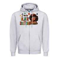 Heather Grey i am black history afro girl Zipper Hoodie - texasbilliewilder