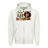 Oatmeal Heather i am black history afro girl Zipper Hoodie - texasbilliewilder