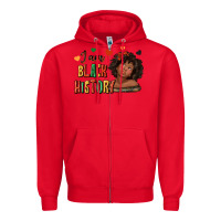 Red i am black history afro girl Zipper Hoodie - texasbilliewilder