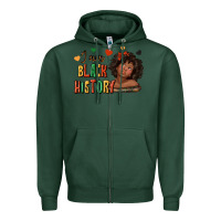 Sports Green i am black history afro girl Zipper Hoodie - texasbilliewilder