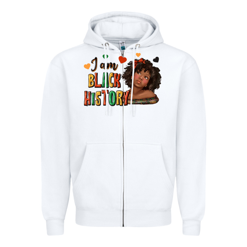 I Am Black History Afro Girl Zipper Hoodie by texasbilliewilder | Teevron