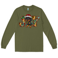 Army Green dachshund puppy christmas joy Long Sleeve Tee - BarkalooDesign