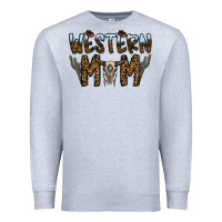 Heather Grey western mom Premium Sweatshirt - CowhideDigitalArt