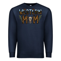 Navy western mom Premium Sweatshirt - CowhideDigitalArt