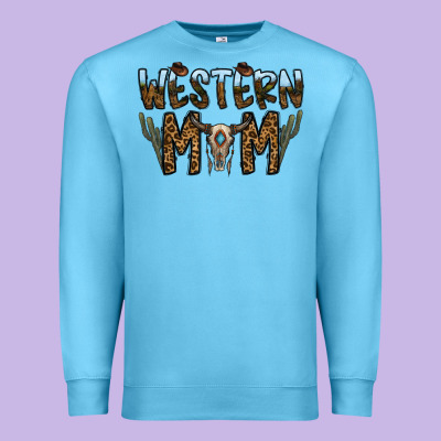 Western Mom Premium Sweatshirt Designed By Cowhidedigitalart