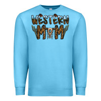 Ocean Blue western mom Premium Sweatshirt - CowhideDigitalArt