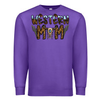 Purple western mom Premium Sweatshirt - CowhideDigitalArt