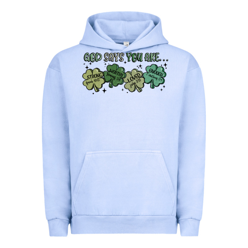 God Says I Am Patrick's Day Urban Hoodie by MaliasSmallBusiness | Teevron