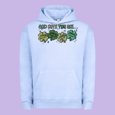 God Says I Am Patrick's Day Urban Hoodie Designed By Maliassmallbusiness