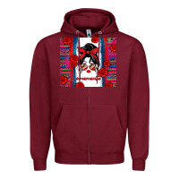 Burgundy mamacita serape Zipper Hoodie - Zillion Design Studio