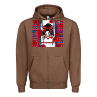 Chestnut mamacita serape Zipper Hoodie - Zillion Design Studio