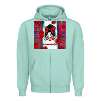 Seafoam mamacita serape Zipper Hoodie - Zillion Design Studio