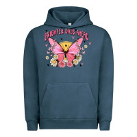 Pigment Midnight Navy brighter days ahead Urban Hoodie - MaliasSmallBusiness