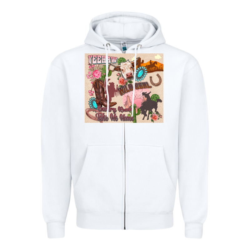 Yeehaw Western Zipper Hoodie by Zillion Design Studio | Teevron