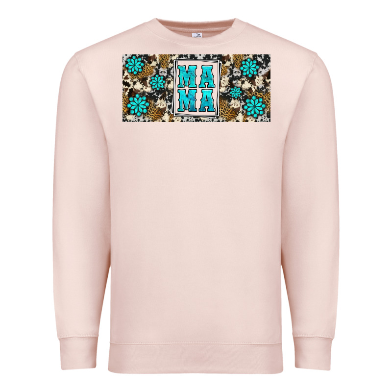 Western Cowhide Mama 16oz Libbey Glass Premium Sweatshirt by HRA Design Shop | Teevron