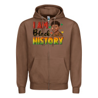 Chestnut i am black history with afro black boy Zipper Hoodie - texasbilliewilder