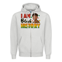 Dove Grey i am black history with afro black boy Zipper Hoodie - texasbilliewilder