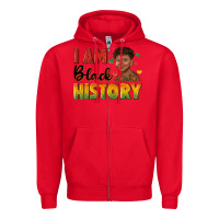 Red i am black history with afro black boy Zipper Hoodie - texasbilliewilder