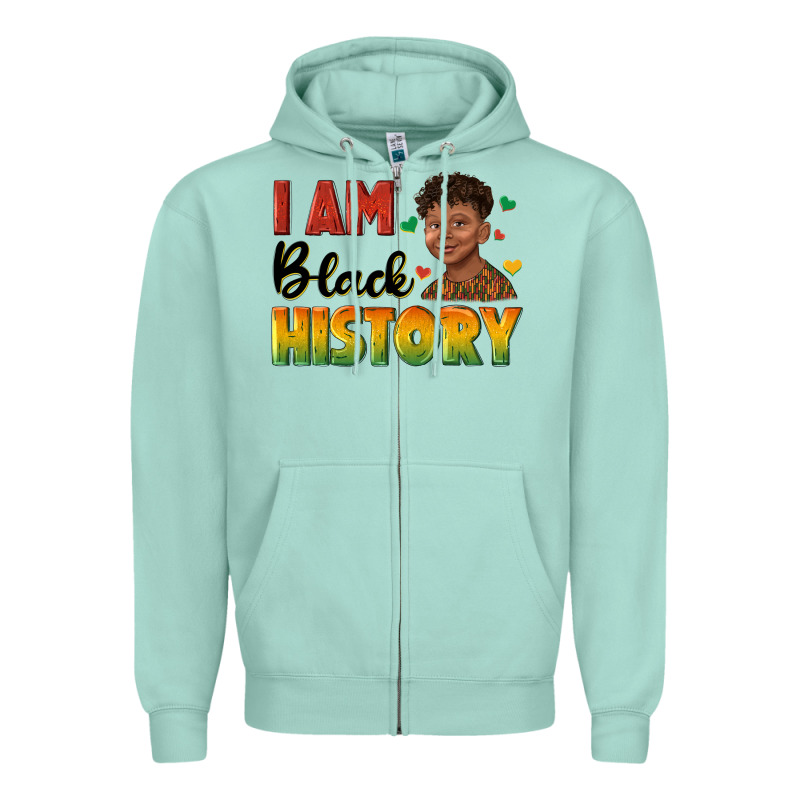 I Am Black History With Afro Black Boy Zipper Hoodie by texasbilliewilder | Teevron