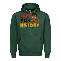 Sports Green i am black history with afro black boy Zipper Hoodie - texasbilliewilder