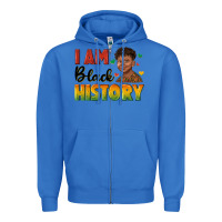 True Royal i am black history with afro black boy Zipper Hoodie - texasbilliewilder