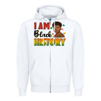 White i am black history with afro black boy Zipper Hoodie - texasbilliewilder
