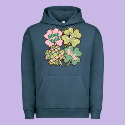 St Patricks Day Clover Urban Hoodie Designed By Maliassmallbusiness