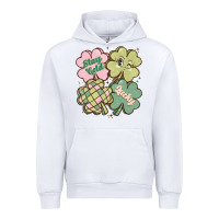 White st patricks day clover Urban Hoodie - MaliasSmallBusiness