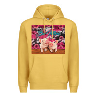 Antique Gold be mine valentine's day pigs Premium Hoodie - Jasminsmagicworld