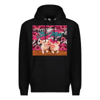 Black be mine valentine's day pigs Premium Hoodie - Jasminsmagicworld