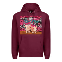 Burgundy be mine valentine's day pigs Premium Hoodie - Jasminsmagicworld