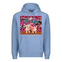 Colony Blue be mine valentine's day pigs Premium Hoodie - Jasminsmagicworld