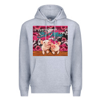 Heather Grey be mine valentine's day pigs Premium Hoodie - Jasminsmagicworld