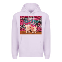Lilac be mine valentine's day pigs Premium Hoodie - Jasminsmagicworld