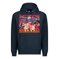 Navy be mine valentine's day pigs Premium Hoodie - Jasminsmagicworld